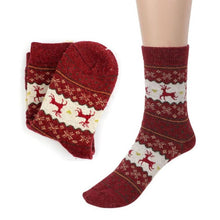 LandFox  Fashion Cute Christmas Deer Design Casual Knit Wool Socks Warm  Mens Women GS