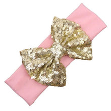 LandFox  Fashion Elastic Children Headband Cute Sequins Bow Baby Girl Hair Accessories GS