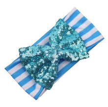 LandFox  Fashion Elastic Stripe Bow Children Headband Cute Sequins Baby Girl Hair Accessories GS