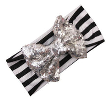 LandFox  Fashion Elastic Stripe Bow Children Headband Cute Sequins Baby Girl Hair Accessories GS