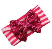 LandFox  Fashion Elastic Stripe Bow Children Headband Cute Sequins Baby Girl Hair Accessories GS