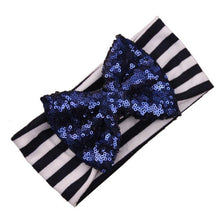 LandFox  Fashion Elastic Stripe Bow Children Headband Cute Sequins Baby Girl Hair Accessories GS