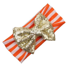 LandFox  Fashion Elastic Stripe Bow Children Headband Cute Sequins Baby Girl Hair Accessories GS