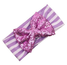 LandFox  Fashion Elastic Stripe Bow Children Headband Cute Sequins Baby Girl Hair Accessories GS