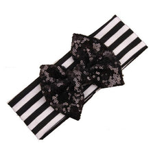 LandFox  Fashion Elastic Stripe Bow Children Headband Cute Sequins Baby Girl Hair Accessories GS
