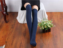 LandFox  Fashion Women Socks New Cotton Women Knit Over Knee Thigh Spiral Pattern High Boot Socks GS