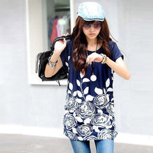 Landfox  4Color Fashion New   Women Dress Casual Dress Loose Printing Floral Tunic Dress Women Clothing GS