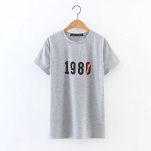 Letter 1980 Print New  Summer Fashion Women T shirts t-shirt Casual Short Sleeve Female tops Plus Size 72591 GS