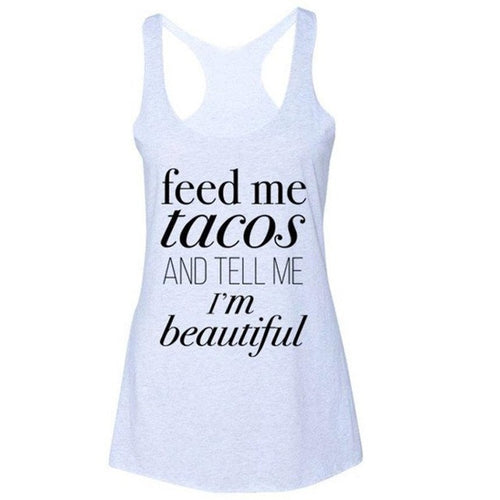 Letter Print Womens Sleeveless Tank Tops For Women   Beach Wear Tops Tees Fitness Vest White femme #63 GS