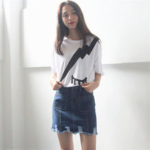 Lightning Cartoon Print T shirts  New Fashion Loose Women Tops O-neck Short Sleeve Women t-shirt Plus Size 72603 GS
