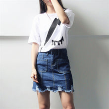 Lightning Cartoon Print T shirts  New Fashion Loose Women Tops O-neck Short Sleeve Women t-shirt Plus Size 72603 GS