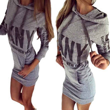 Long Sleeve Slim College Style Women bodycon hoody Dress Letter Print with Hooded Front Pocket sweatshirt Autumn Hoodie 70101 GS