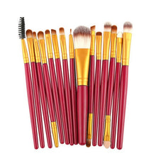 MAANGE 15 pcs/Sets Eye Shadow Foundation Eyebrow Lip Brush Makeup Brushes Tool pinceis de maquiagem escova oval Anne GS