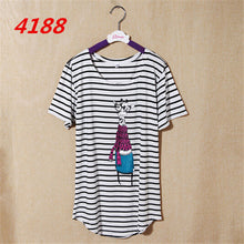 NEW Striped Printed Anchor owl lip women T-shirts short Sleeve t shirts Stretch Cotton tees tops 4185 GS