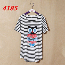 NEW Striped Printed Anchor owl lip women T-shirts short Sleeve t shirts Stretch Cotton tees tops 4185 GS