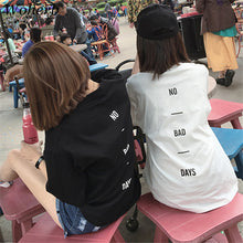 NO BAD DAYS Letter Print T-shirts New  Women Summer T Shirt Fashion Tops Female Short Sleeve t shirts Plus Size 72665 GS