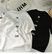 NO BAD DAYS Letter Print T-shirts New  Women Summer T Shirt Fashion Tops Female Short Sleeve t shirts Plus Size 72665 GS