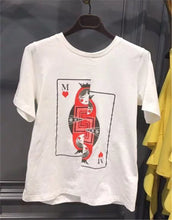 New  European Fashion Summer Women T shirts Female Cartoon Character Print t-shirt Short Sleeve Silm Woman tops 72534 GS