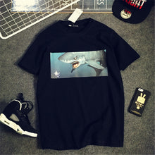 New  European Style Short Sleeve T-shirts Plus Size Shark Print Tops Casual Female t shirts O-neck Women tshirts 72458 GS