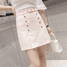 New  Fashio Colorful Sashes Pencil Skirt Mini Denim Button Skirts Woman Korean Style Cute High Waist Skirts 72564 GS
