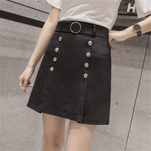 New  Fashio Colorful Sashes Pencil Skirt Mini Denim Button Skirts Woman Korean Style Cute High Waist Skirts 72564 GS