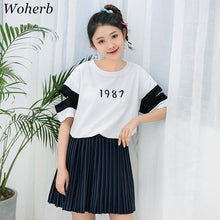 New  Fashion 1987 Number Embroidery T Shirts Hollow Out Short Sleeve Hole T-shirts Female Women Tops Plus Size 72628 GS