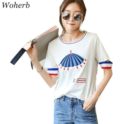 New  Fashion Childlike Cute Embroidery T Shirts Casual Short Sleeve T-shirts Female t shirt Women Tops Tee Plus Size 72643 GS
