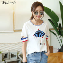 New  Fashion Childlike Cute Embroidery T Shirts Casual Short Sleeve T-shirts Female t shirt Women Tops Tee Plus Size 72643 GS