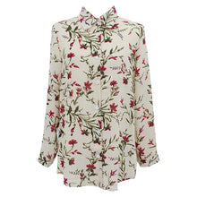 New  Fashion Elegant Full Sleeve Chiffon Blouse Floral Print Women Plus Size Tops Stand collar Shirt Button OL Blusas 72499 GS