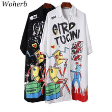 New  Fashion European Funny Cartoon Print Blouse Plus Size Shirt Casual Long Blouses Ladies Blusas Women Tops 72716 GS
