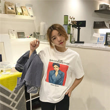 New  Fashion Female t shirts Short Sleeve T-shirts Letter Lady Print Casual tshirt O-neck Plus Size Women Tops 72547 GS