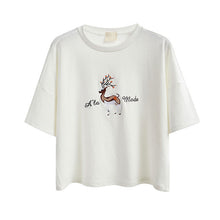 New  Fashion Japanese Harajuku Cartoon Character Print Embroidery T Shirts Half Sleeve T-shirts Plus Size Female Women Tops GS