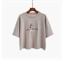 New  Fashion Japanese Harajuku Cartoon Character Print Embroidery T Shirts Half Sleeve T-shirts Plus Size Female Women Tops GS