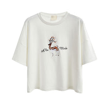 New  Fashion Japanese Harajuku Cartoon Character Print Embroidery T Shirts Half Sleeve T-shirts Plus Size Female Women Tops GS