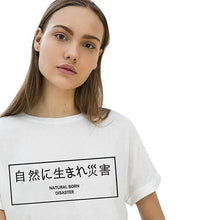New  Fashion Japanese Letter Print T Shirts Short Sleeve Casual T-shirts Plus Size Female t shirt Women Tops Tee 72646 GS