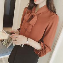 New  Fashion Long Sleeve Butterfly Chiffon Blouse Sweet Blusas Brief Elegant Casual Shirt Plus Size Women Tops 72719 GS