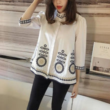 New  Fashion Long Sleeve Floral Embroidery Blouse Sweet Blusas Brief Elegant Casual Shirt Women Tops Plus Size 72635 GS
