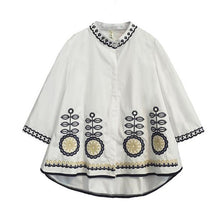 New  Fashion Long Sleeve Floral Embroidery Blouse Sweet Blusas Brief Elegant Casual Shirt Women Tops Plus Size 72635 GS