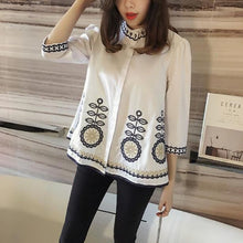 New  Fashion Long Sleeve Floral Embroidery Blouse Sweet Blusas Brief Elegant Casual Shirt Women Tops Plus Size 72635 GS
