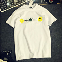 New  Fashion Summer T-shirts Plus Size Smile Leaves Print Tops Casual Female t shirts O-neck Women Unisex tshirts 72462 GS