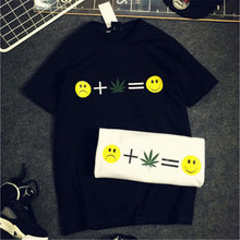 New  Fashion Summer T-shirts Plus Size Smile Leaves Print Tops Casual Female t shirts O-neck Women Unisex tshirts 72462 GS