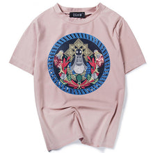 New  Fashion T Shirts Female Short Sleeve Floral Geometric Embroidery t shirt Casual T-shirts Women Tops Tee Plus Size 72649 GS