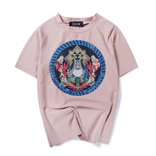 New  Fashion T Shirts Female Short Sleeve Floral Geometric Embroidery t shirt Casual T-shirts Women Tops Tee Plus Size 72649 GS