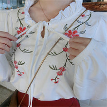 New  Japanese style Summer Kawaii Floral Blouse Bow Tie Casual Ruffled Collar Shirt Cute Blusas Plus Size Women Tops 72521 GS