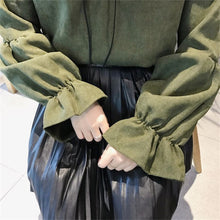 New  Korean style Summer Elegant Bow Tie Blouse Turn-Down Collar Shirt Lantern Sleeve Blusas Women Tops 72516 GS