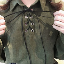 New  Korean style Summer Elegant Bow Tie Blouse Turn-Down Collar Shirt Lantern Sleeve Blusas Women Tops 72516 GS
