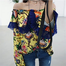 New  Korean style Summer Elegant Full Sleeve Chiffon Blouse Floral Women Tops Slash neck Shawl-collar Shirt Sexy Blusas72492 GS