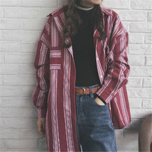 New  Korean style Summer Kawaii Loose Blouse Button Casual Shirt Cute Steiped Blusas Plus Size Women Tops 72519 GS