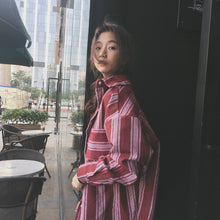 New  Korean style Summer Kawaii Loose Blouse Button Casual Shirt Cute Steiped Blusas Plus Size Women Tops 72519 GS