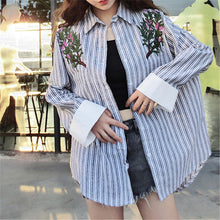 New  Plus size Summer Spring Full Sleeve Floral Leaf Embroidery Blouse Turn-down Collar Shirt Cute Blusas Women Tops 72522 GS